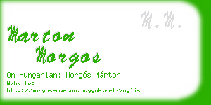 marton morgos business card